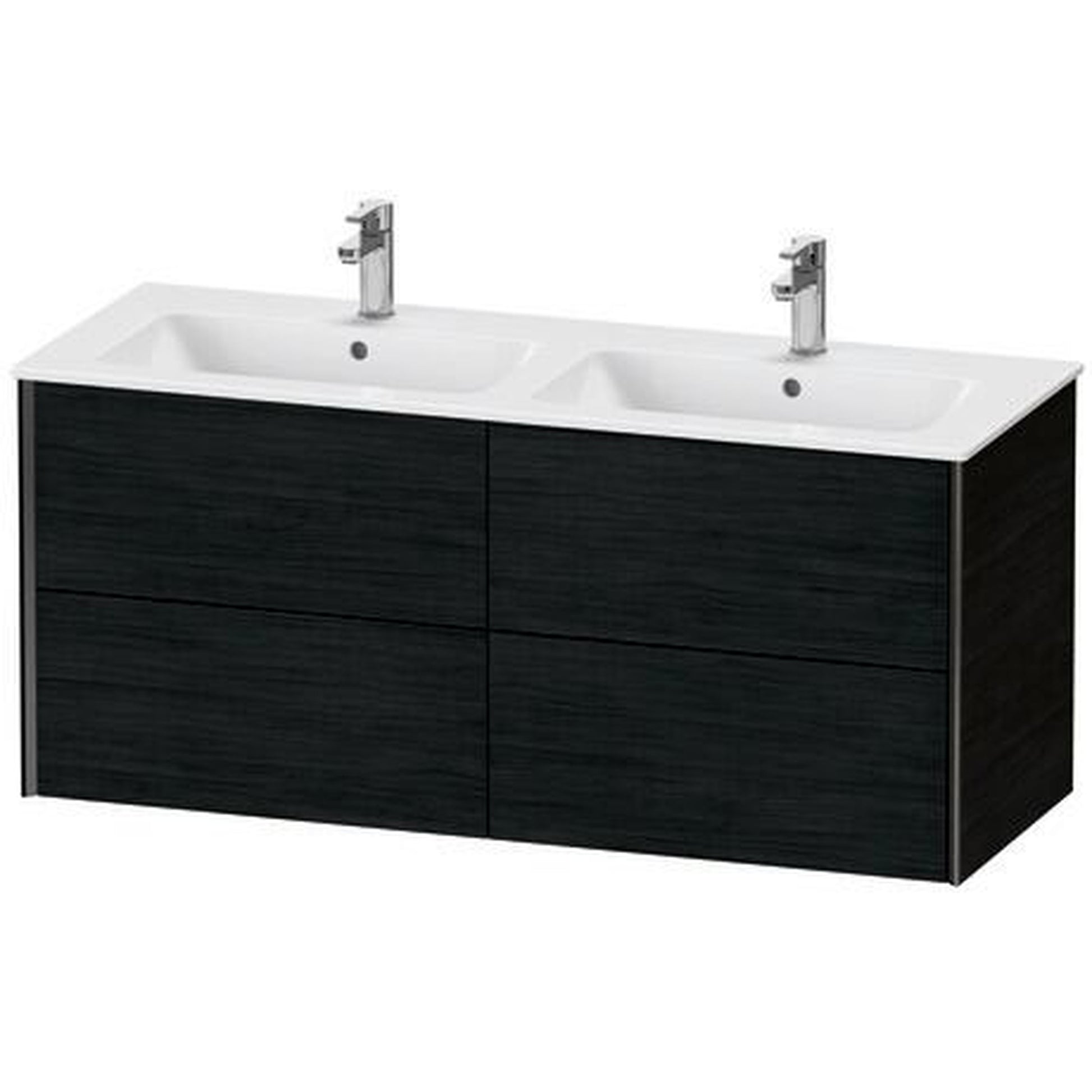 Duravit Xviu 50" x 22" x 19" Four Drawer Wall-Mount Vanity Unit, Oak Black (XV41290B216)