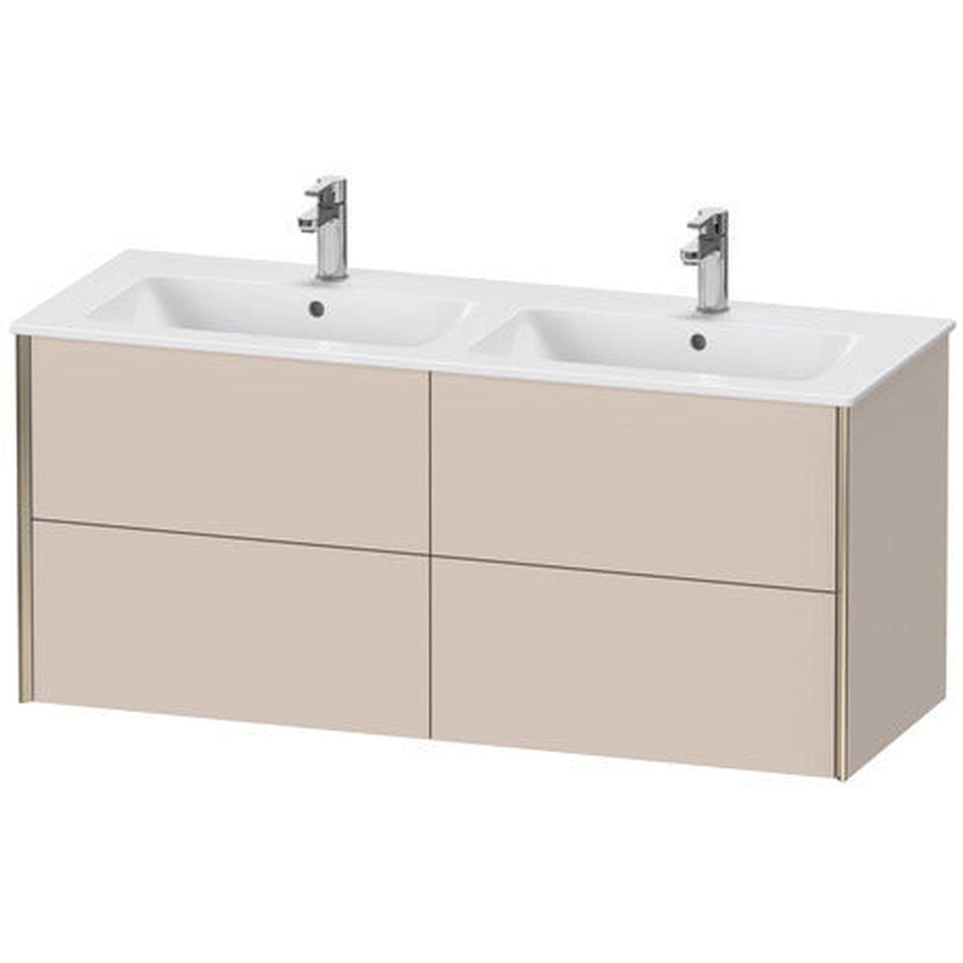 Duravit Xviu 50" x 22" x 19" Four Drawer Wall-Mount Vanity Unit, Taupe Matt (XV41290B191)