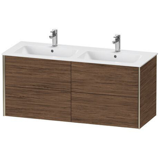 Duravit Xviu 50" x 22" x 19" Four Drawer Wall-Mount Vanity Unit, Walnut Dark (XV41290B121)