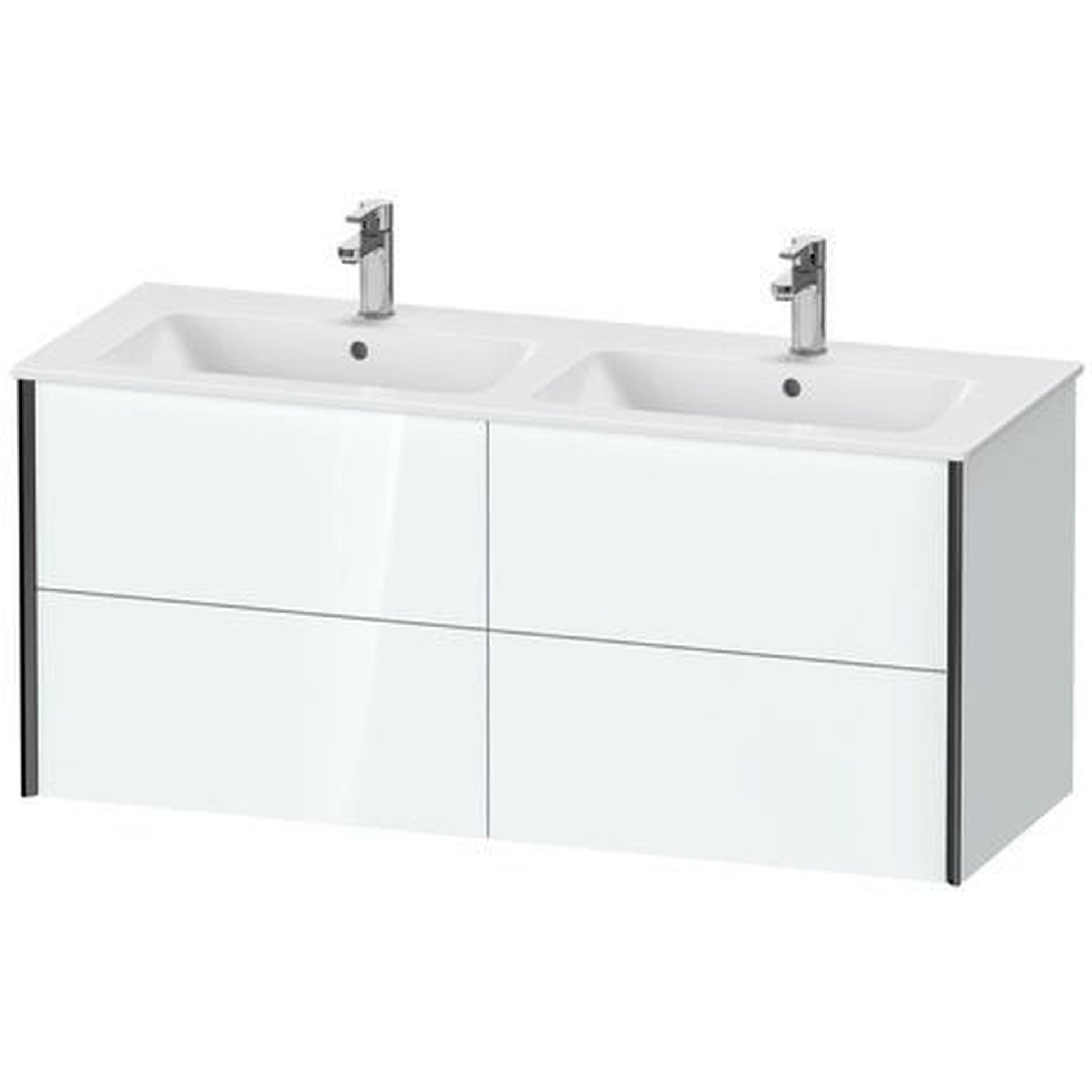 Duravit Xviu 50" x 22" x 19" Four Drawer Wall-Mount Vanity Unit, White High Gloss Lacquer (XV41290B285)