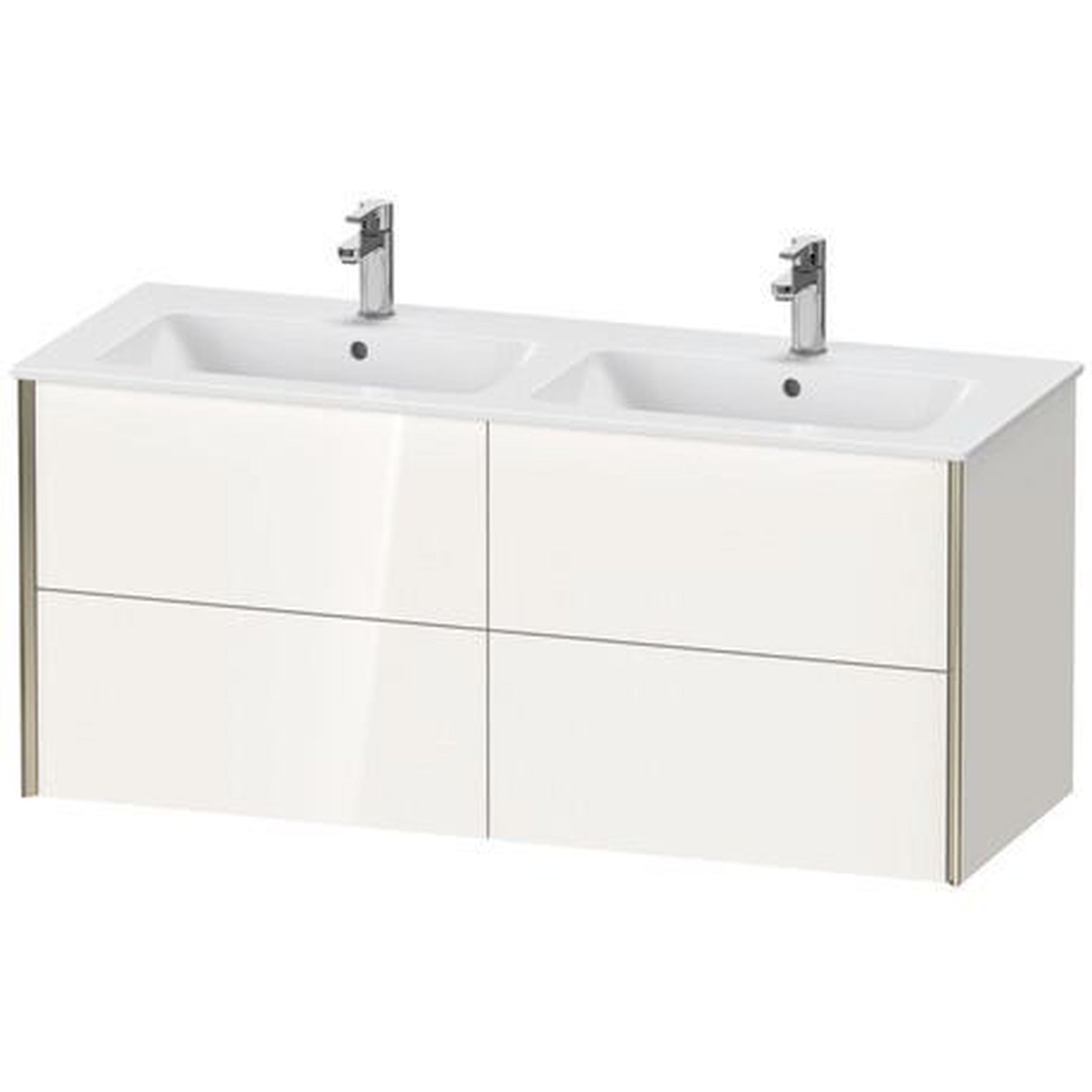 Duravit Xviu 50" x 22" x 19" Four Drawer Wall-Mount Vanity Unit, White High Gloss (XV41290B122)