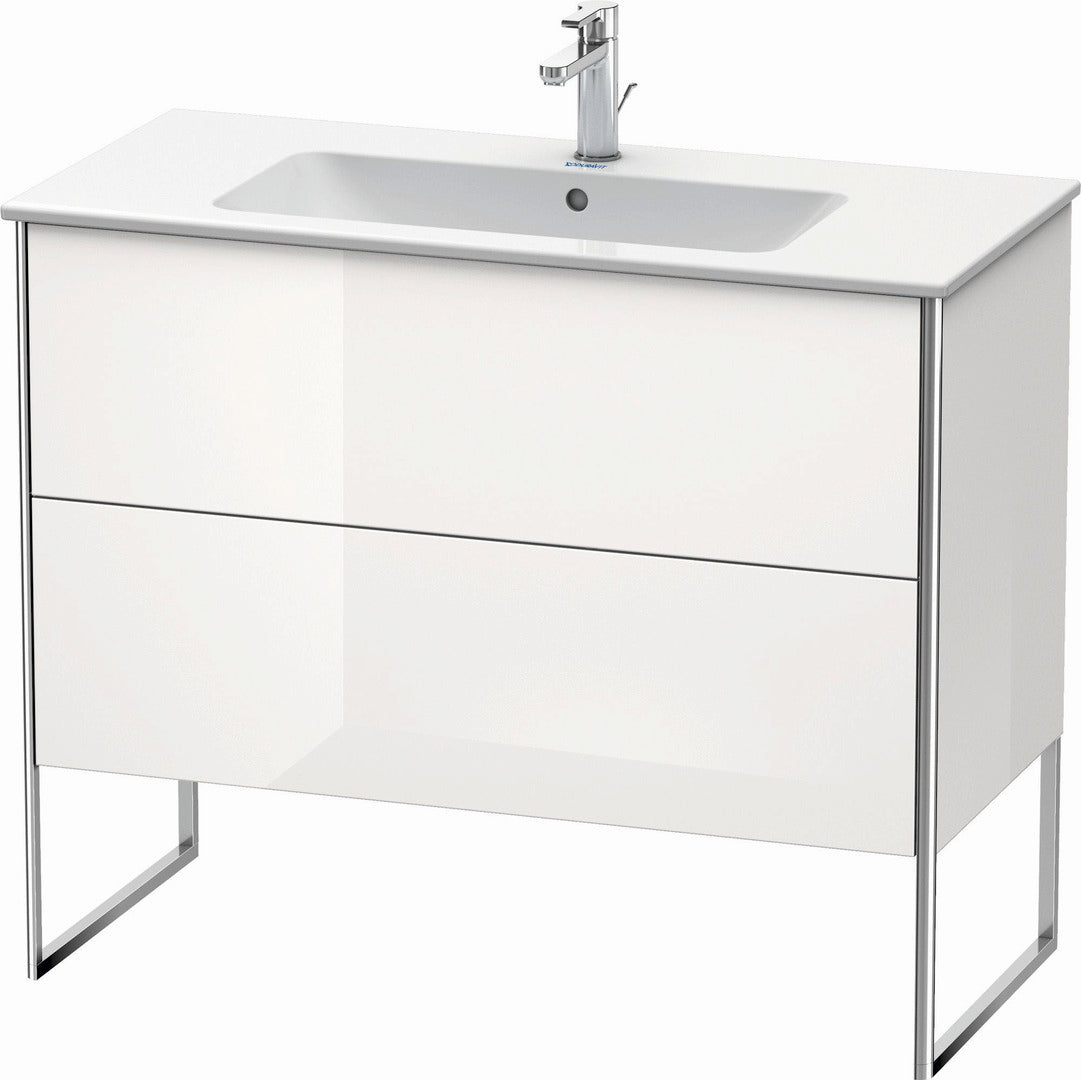 Duravit XSquare 40" White High Gloss Two Drawer Floorstanding Vanity Unit (XS444702222)