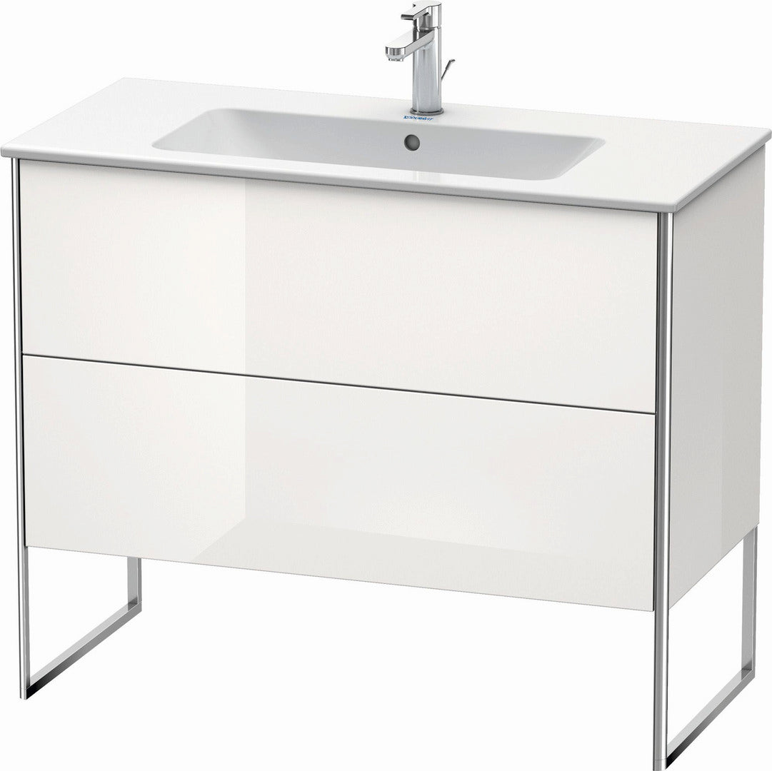 Duravit XSquare 40" White High Gloss Two Drawer Floorstanding Vanity Unit (XS444708585)