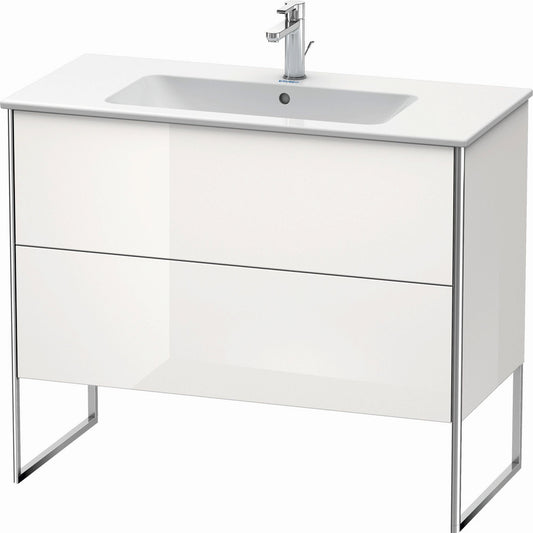 Duravit XSquare 40" White High Gloss Two Drawer Floorstanding Vanity Unit (XS444708585)