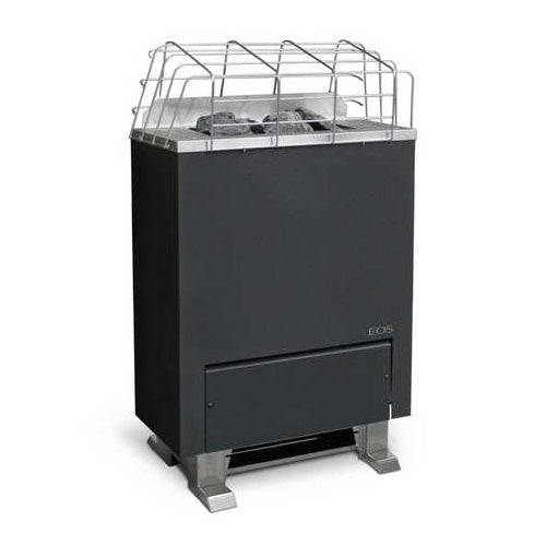 EOS Gracil 208V/3PH 6kW Black Freestanding Slim-Depth Electric Sauna Heater