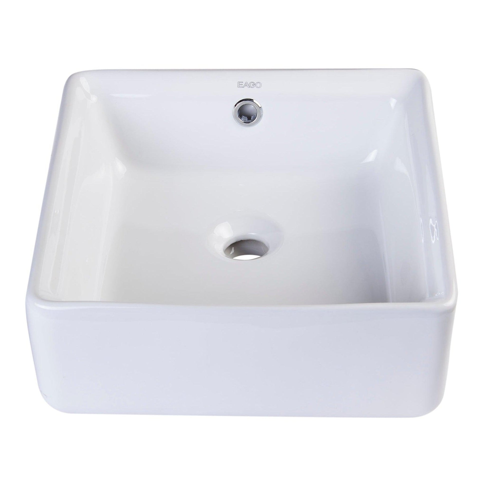 Eago 15" Square Ceramic Bathroom Sink