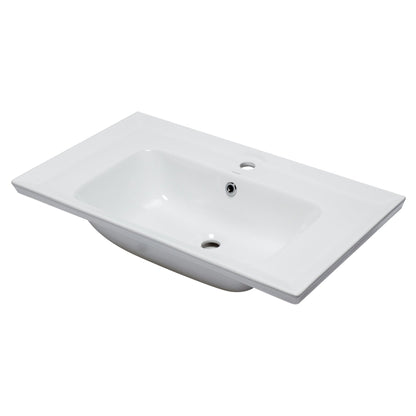 Eago 32"x19" White Ceramic Drop In Bathroom Sink