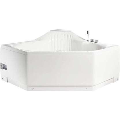 Eago 5 ft Clear Rounded Acrylic White Bathtub