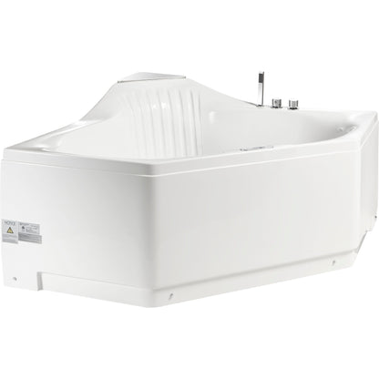 Eago 5 ft Clear Rounded Acrylic White Bathtub