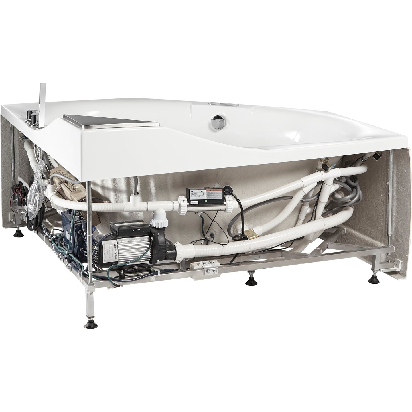 Eago 5 ft Clear Rounded Acrylic White Bathtub