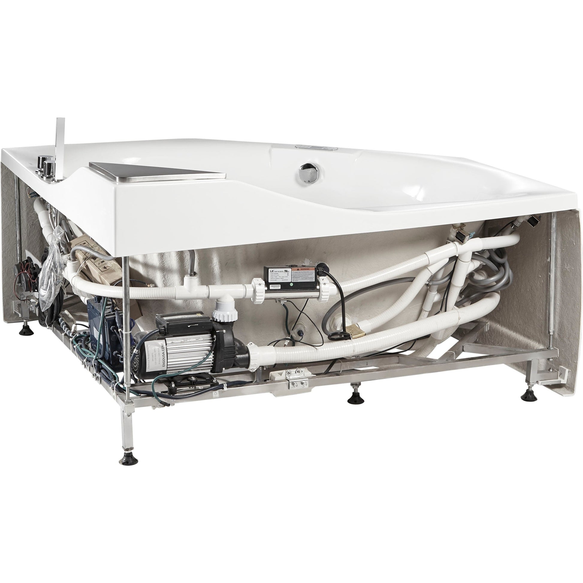 Eago 5 ft Clear Rounded Acrylic White Bathtub