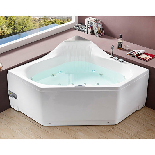 Eago 5 ft Clear Rounded Acrylic White Bathtub