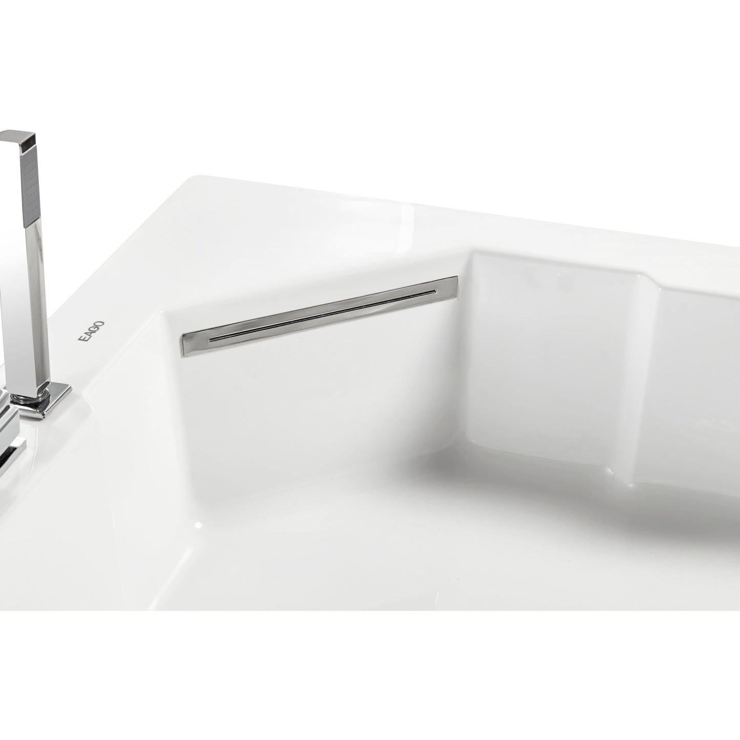 Eago Clear Corner Whirlpool 5 ft Acrylic White Bathtub