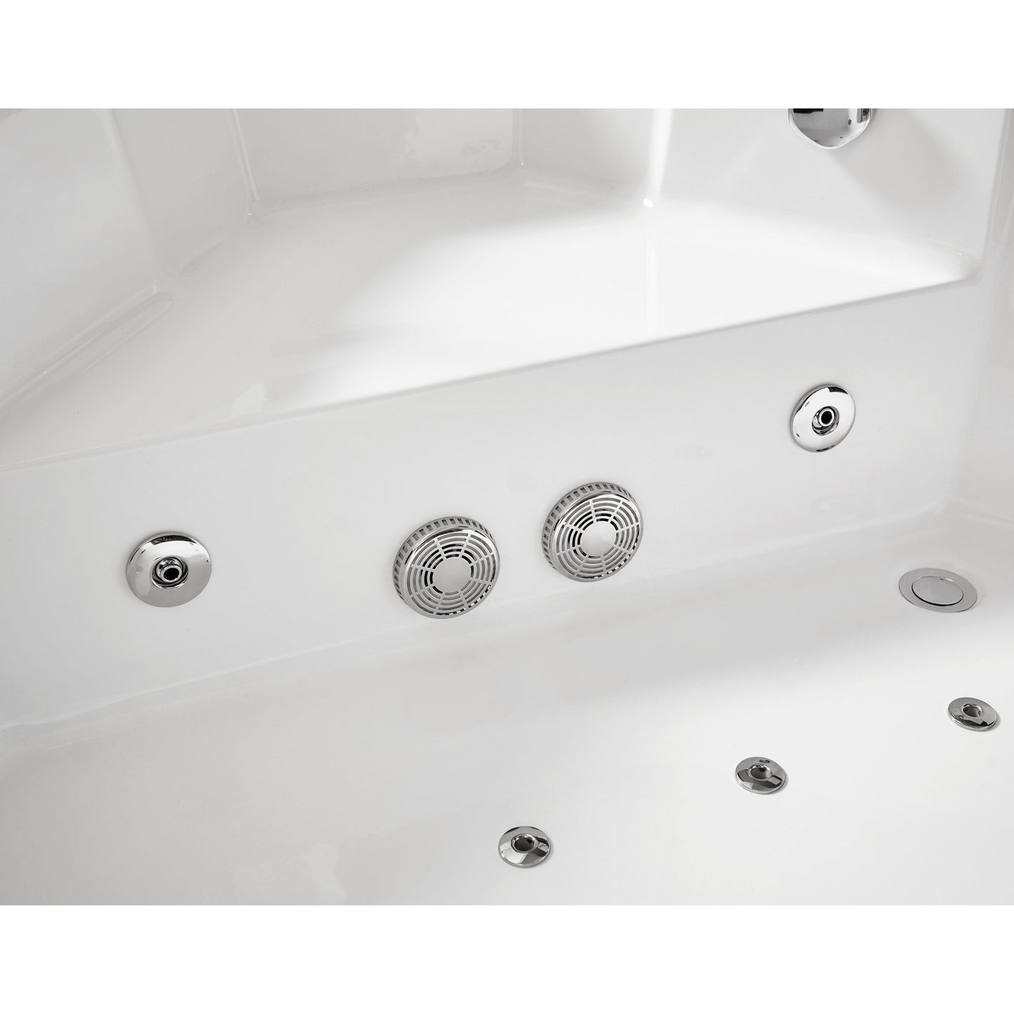 Eago Clear Corner Whirlpool 5 ft Acrylic White Bathtub