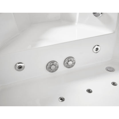 Eago Clear Corner Whirlpool 5 ft Acrylic White Bathtub