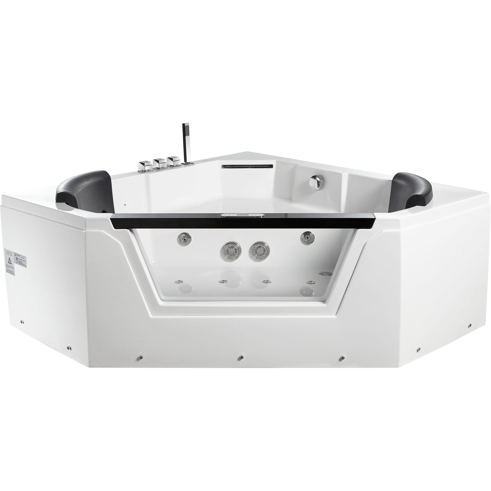 Eago Clear Corner Whirlpool 5 ft Acrylic White Bathtub
