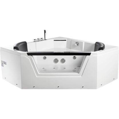 Eago Clear Corner Whirlpool 5 ft Acrylic White Bathtub