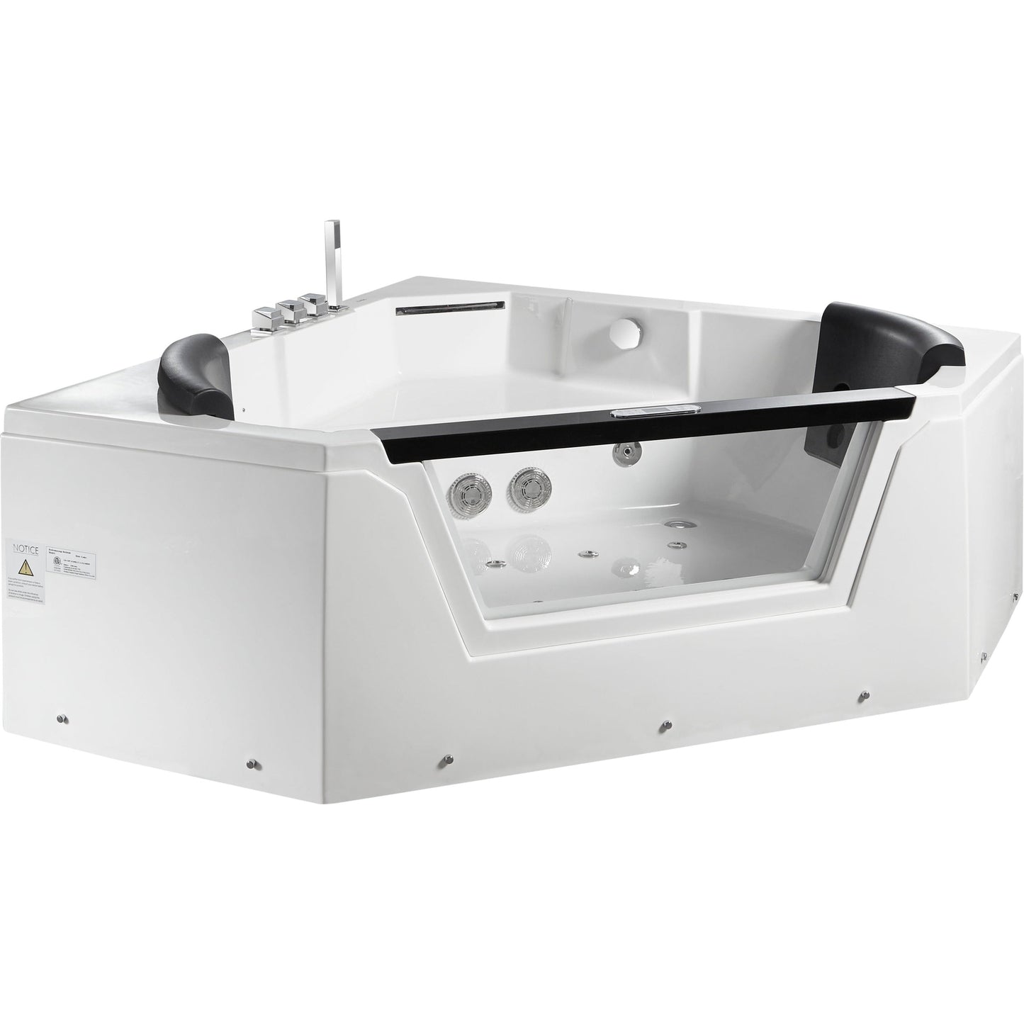 Eago Clear Corner Whirlpool 5 ft Acrylic White Bathtub