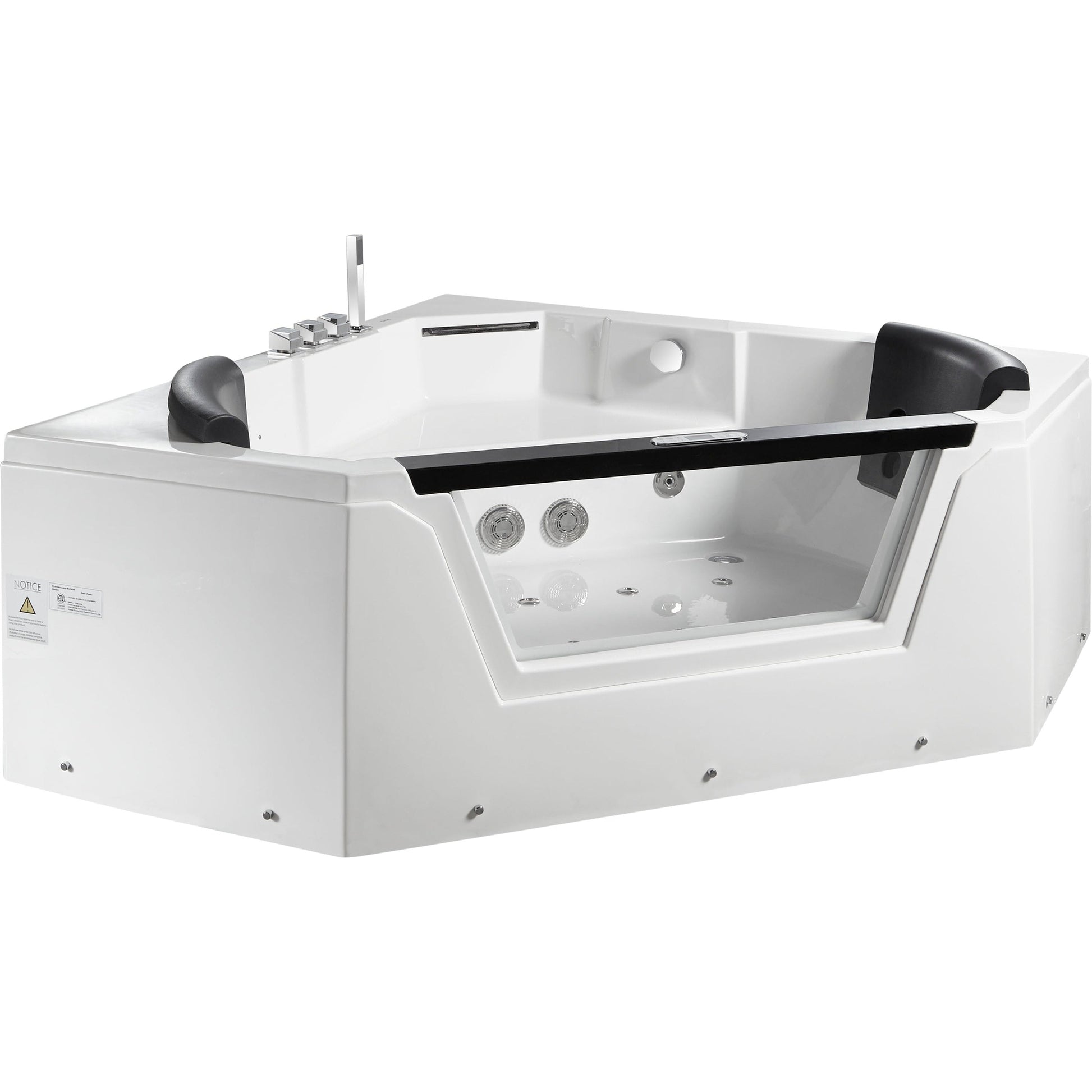 Eago Clear Corner Whirlpool 5 ft Acrylic White Bathtub