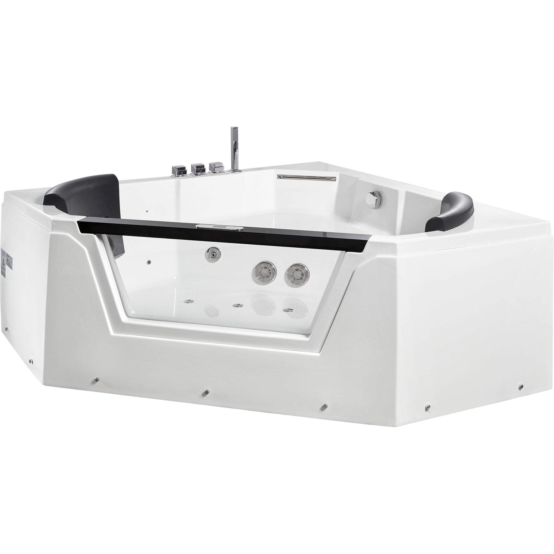 Eago Clear Corner Whirlpool 5 ft Acrylic White Bathtub