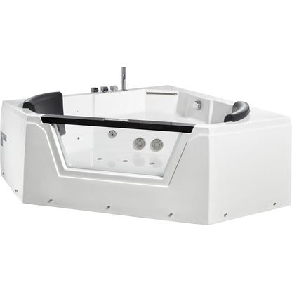 Eago Clear Corner Whirlpool 5 ft Acrylic White Bathtub
