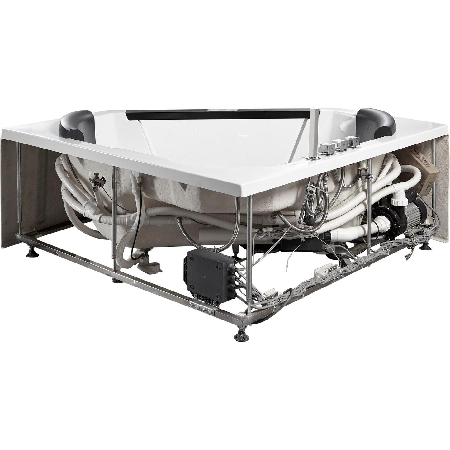 Eago Clear Corner Whirlpool 5 ft Acrylic White Bathtub