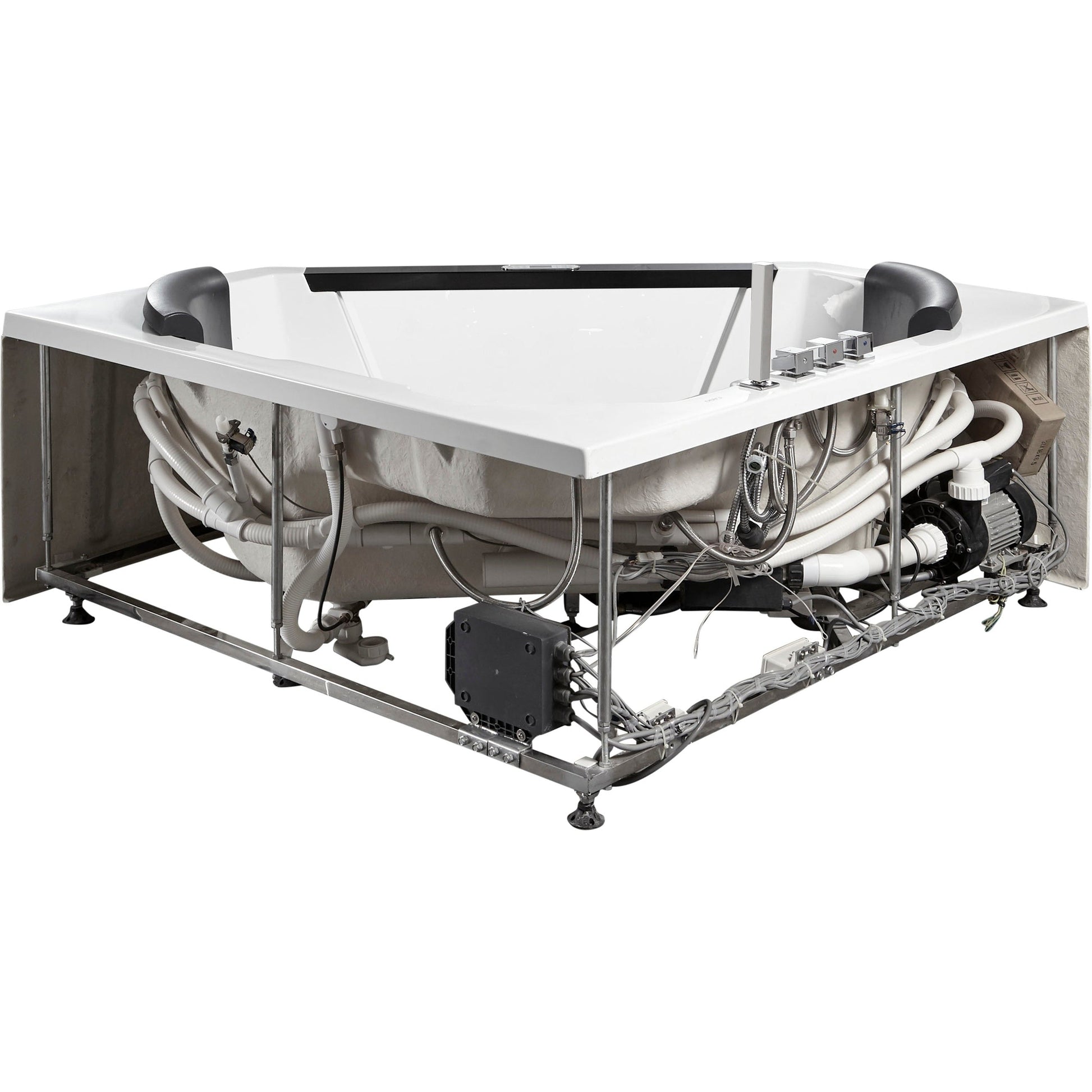 Eago Clear Corner Whirlpool 5 ft Acrylic White Bathtub