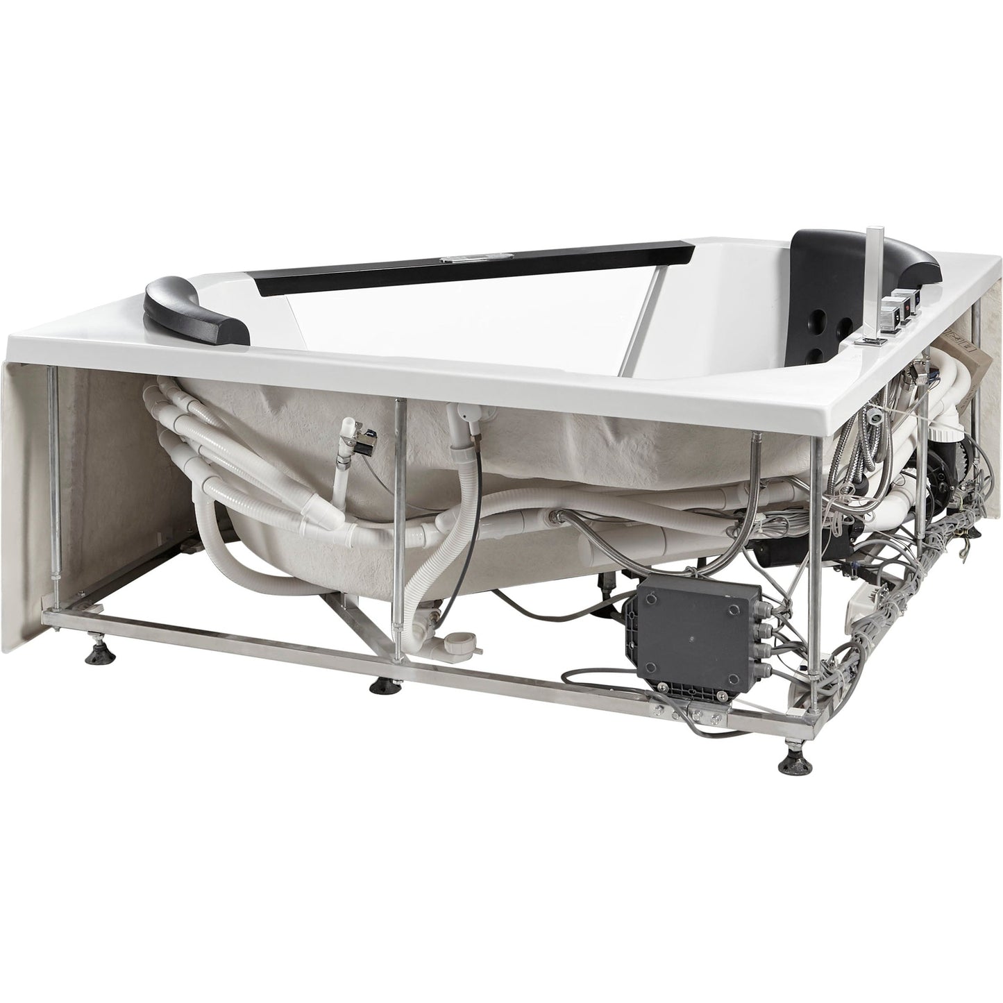 Eago Clear Corner Whirlpool 5 ft Acrylic White Bathtub