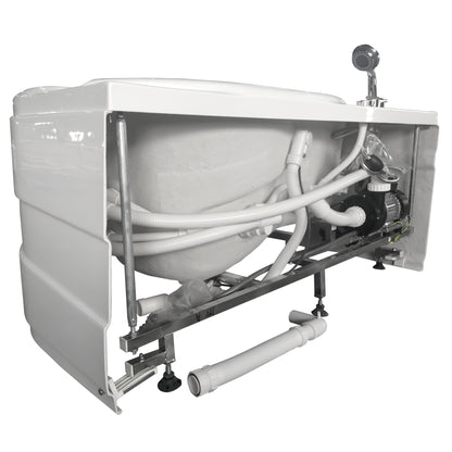 Eago Corner Whirlpool 5" Acrylic White Bathtub Drain on Left