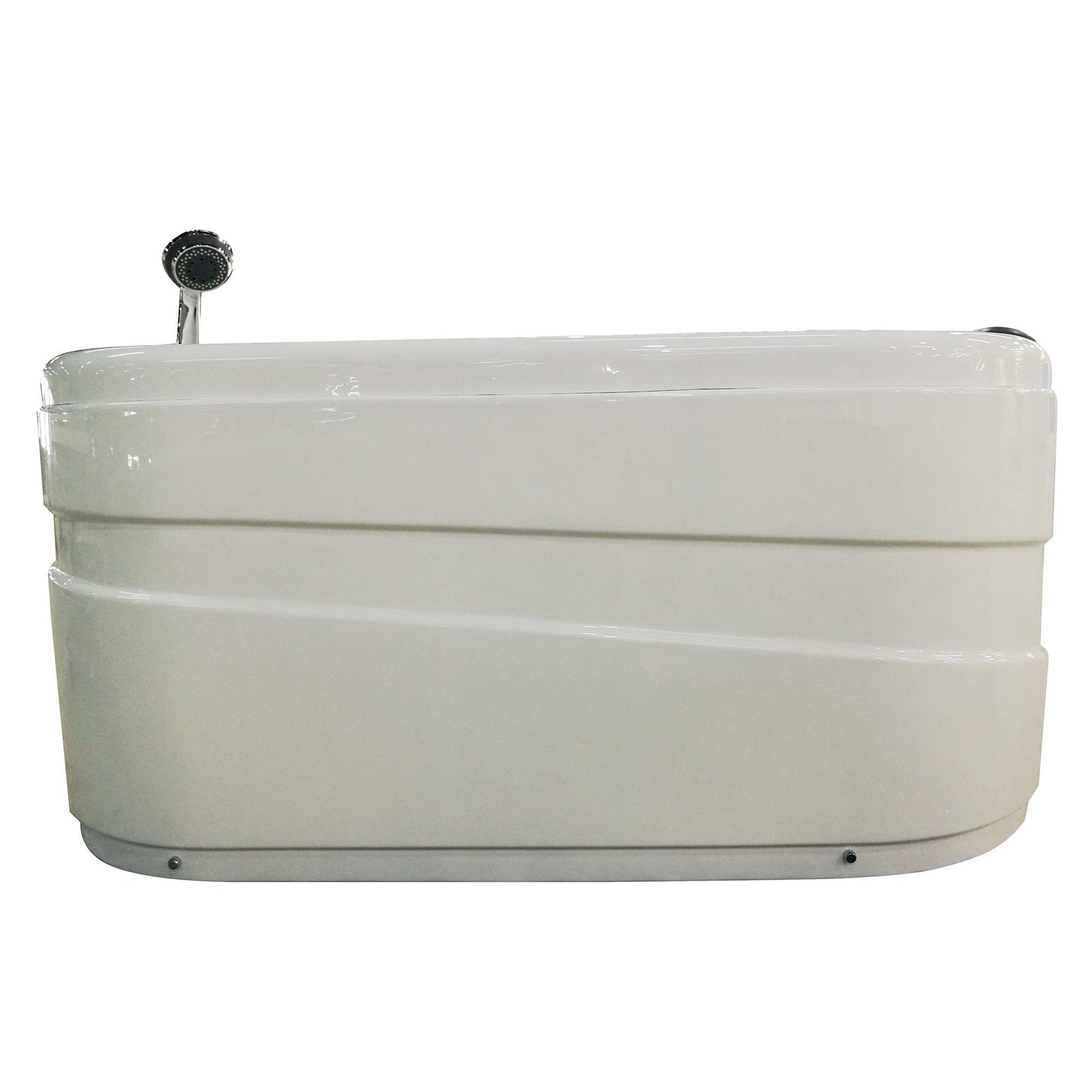 Eago Corner Whirlpool 5" Acrylic White Bathtub Drain on Left