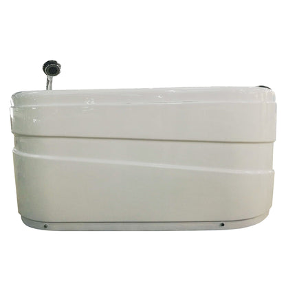 Eago Corner Whirlpool 5" Acrylic White Bathtub Drain on Left