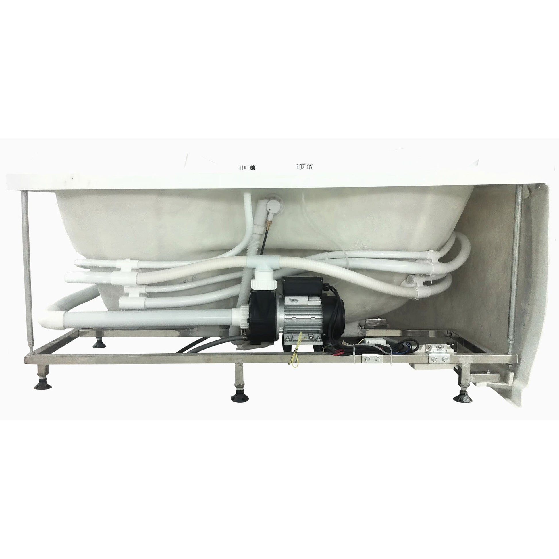 Eago Corner Whirlpool 5 ft White Bathtub with Fixtures