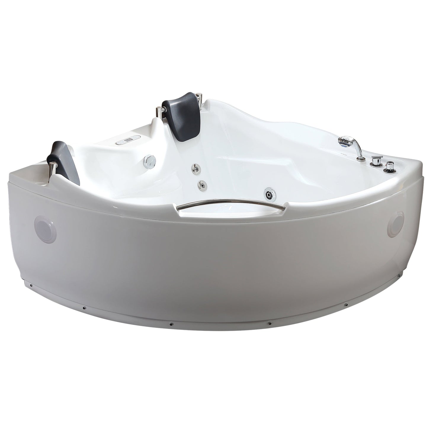 Eago Corner Whirlpool 5 ft White Bathtub with Fixtures