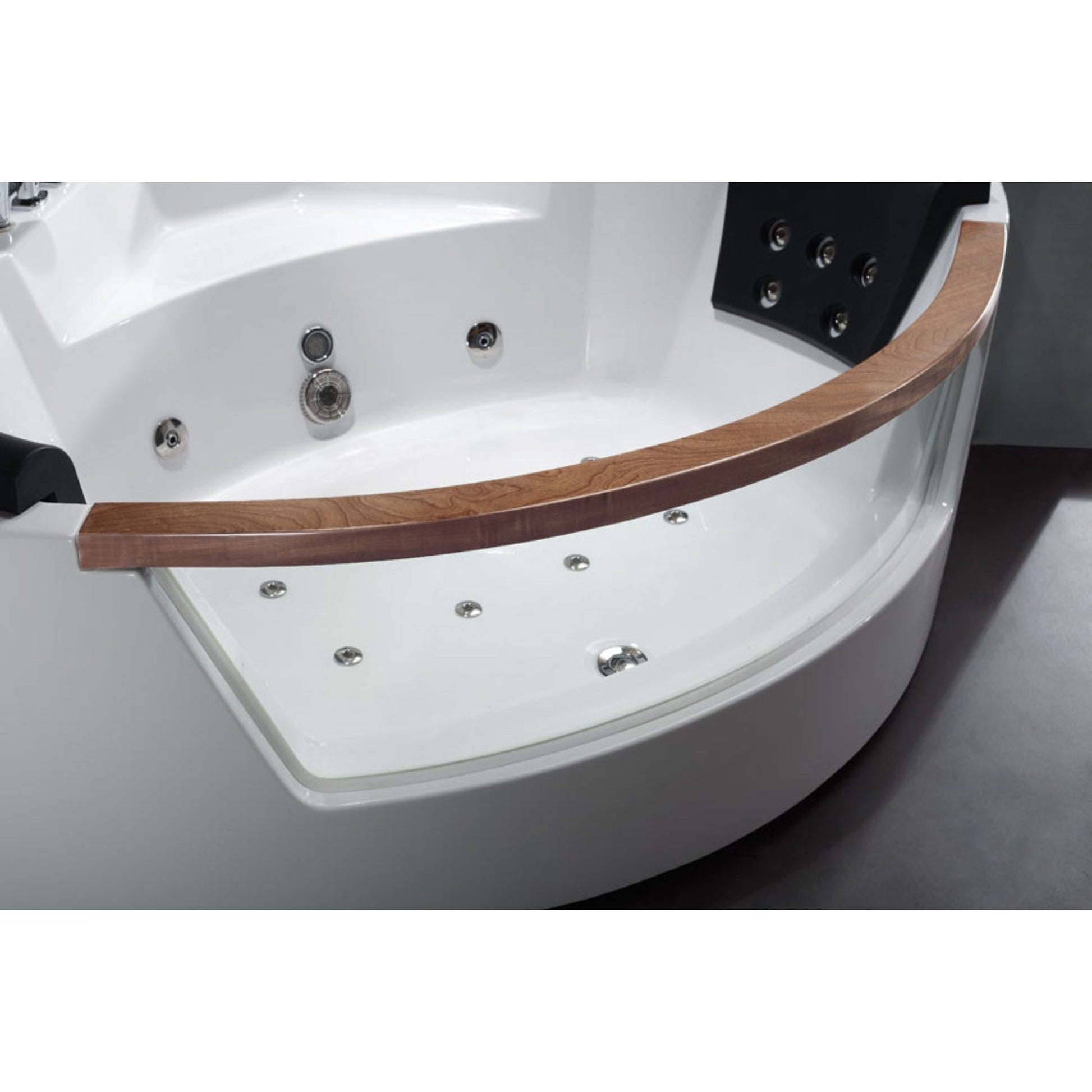 Eago Corner Whirlpool 59" Clear Rounded Acrylic White Bathtub
