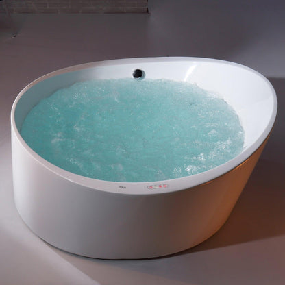 Eago Free Standing Air Bubble 66" Round Bathtub