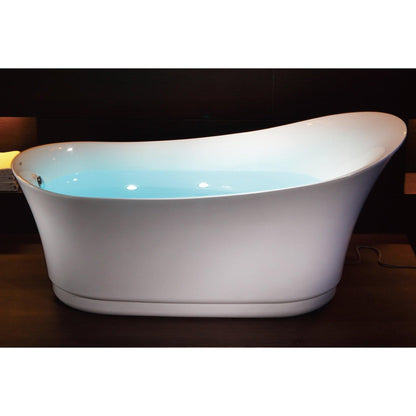 Eago Free Standing Air Bubble 69" White Bathtub