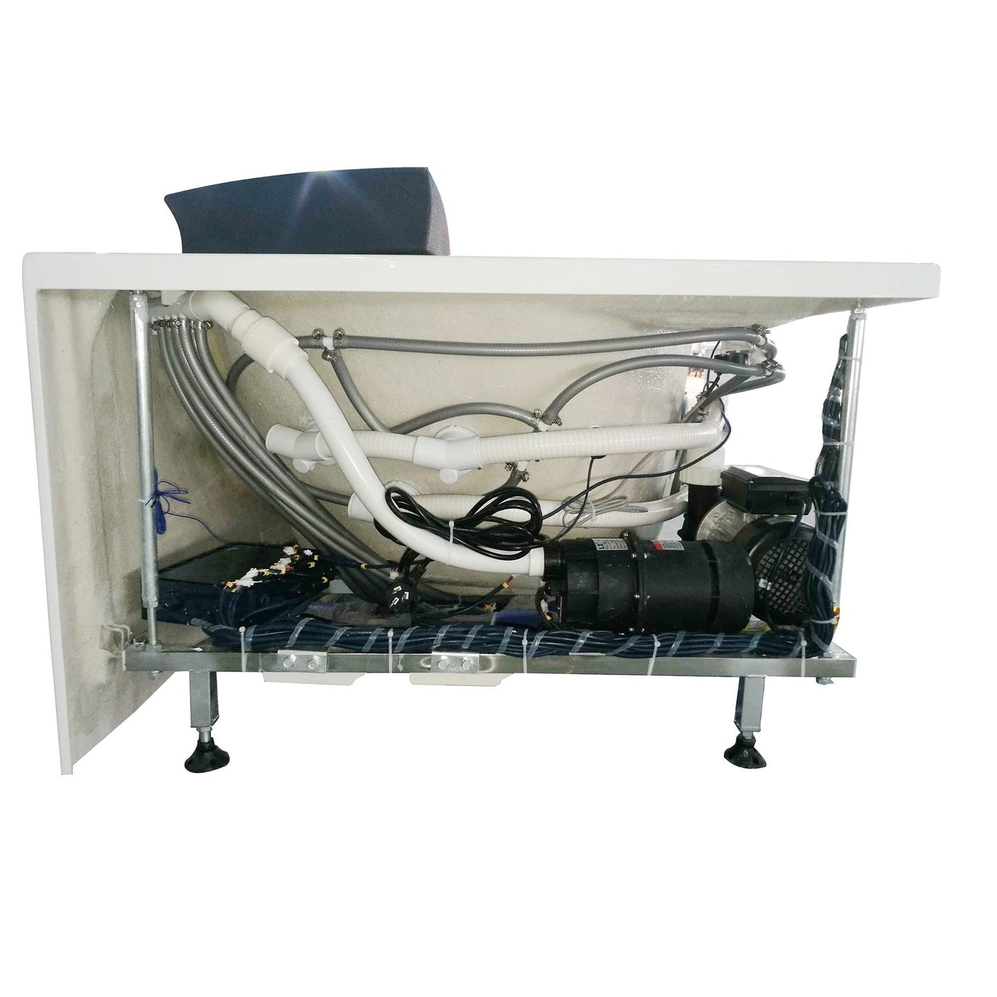 Eago Left Corner Whirlpool 5 ft Clear Rounded Acrylic White Bathtub