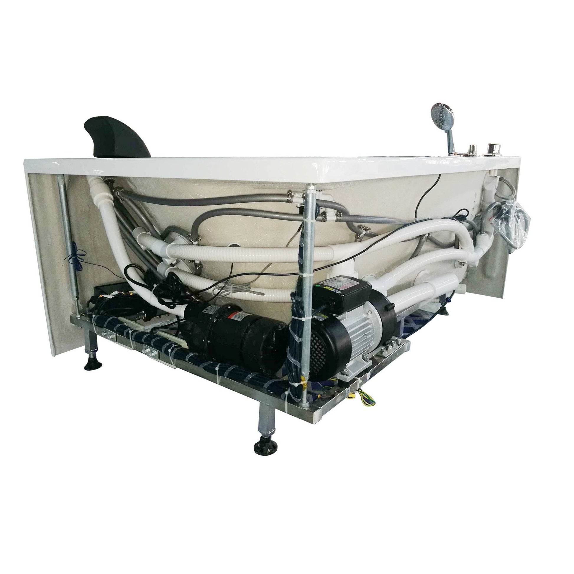 Eago Left Corner Whirlpool 5 ft Clear Rounded Acrylic White Bathtub