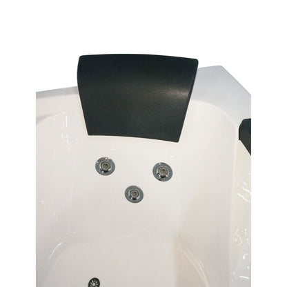 Eago Left Corner Whirlpool 5 ft Clear Rounded Acrylic White Bathtub