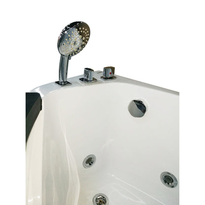 Eago Left Corner Whirlpool 5 ft Clear Rounded Acrylic White Bathtub