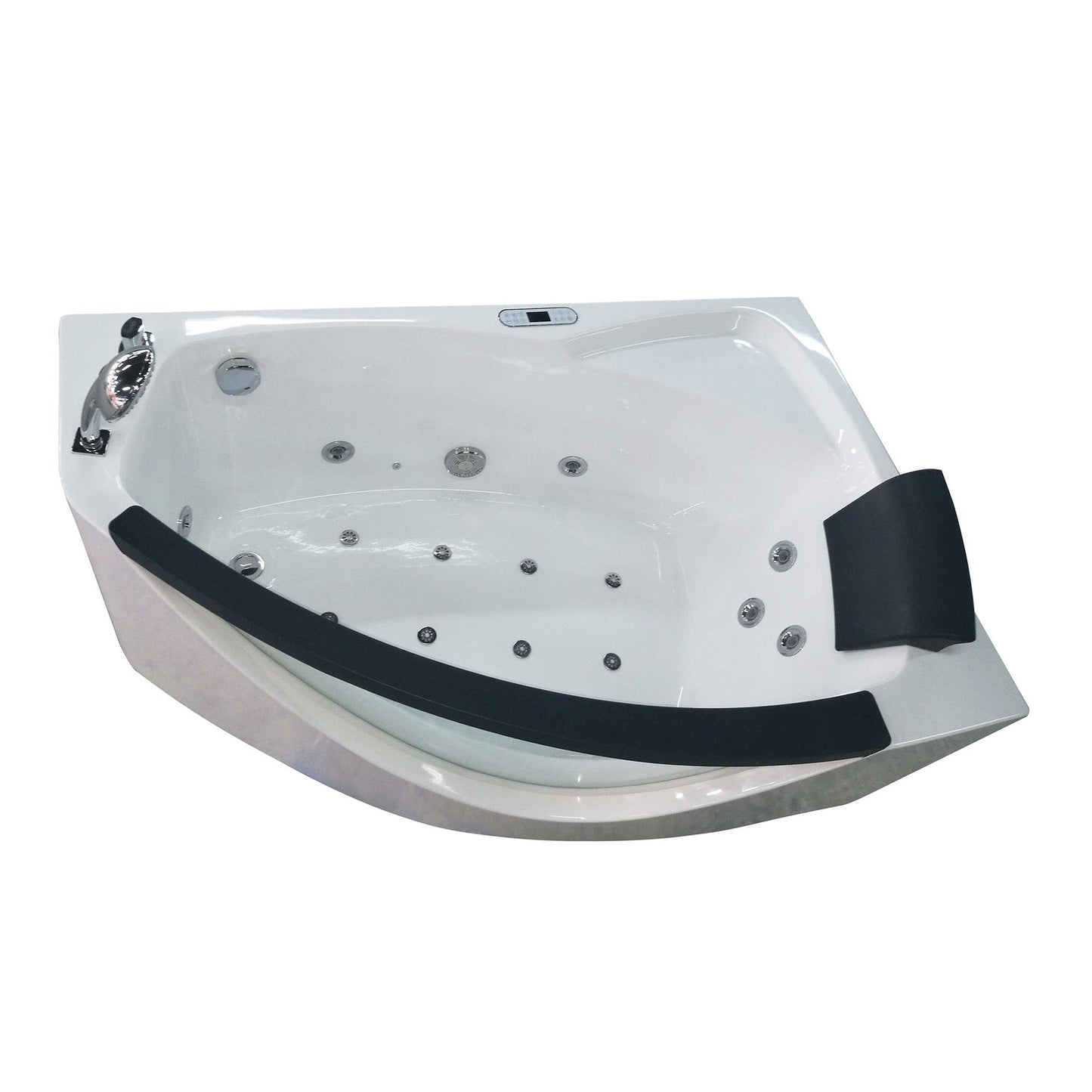 Eago Left Corner Whirlpool 5 ft Clear Rounded Acrylic White Bathtub