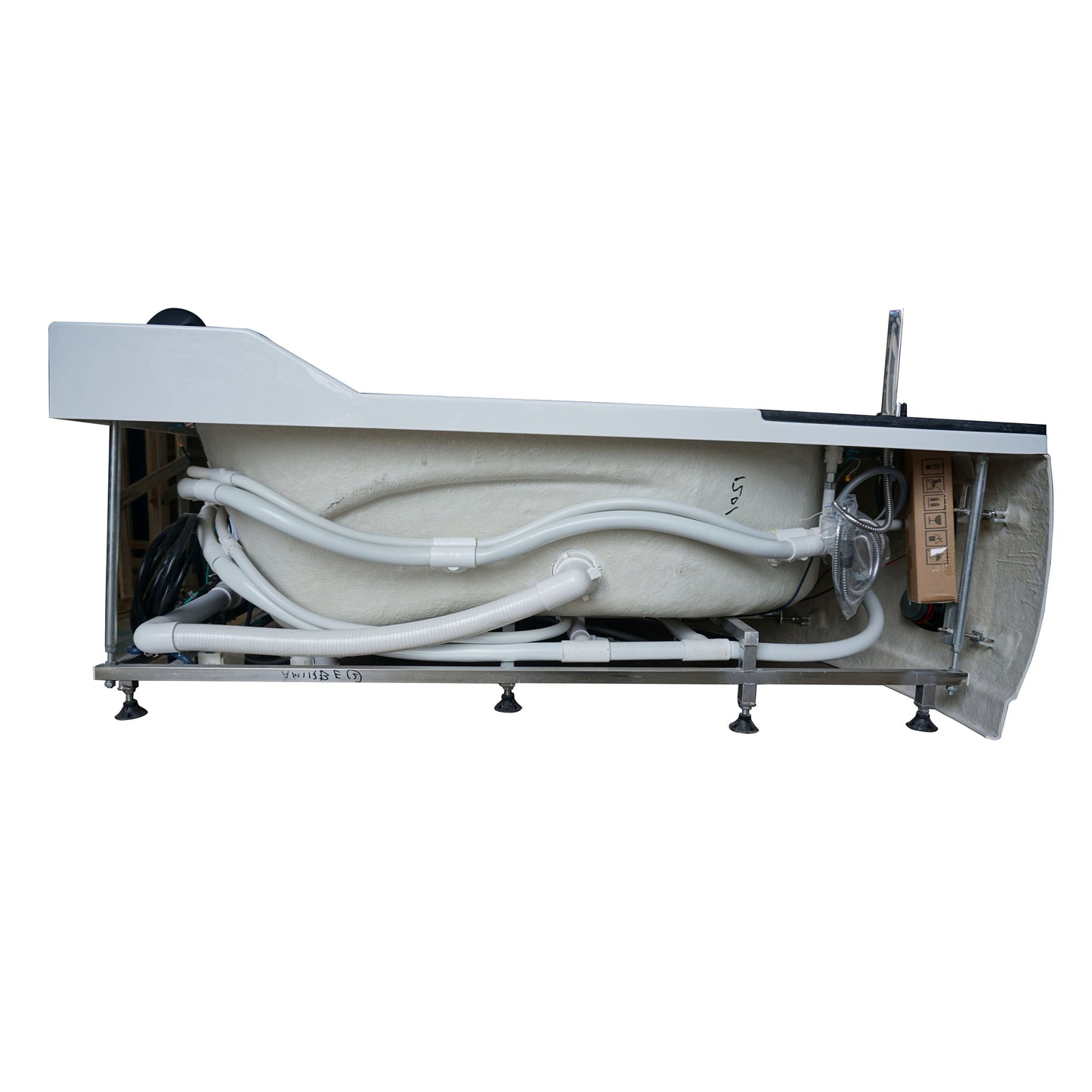 Eago Left Corner Whirlpool 5.5 ft Acrylic White Bathtub