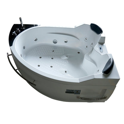 Eago Left Corner Whirlpool 5.5 ft Acrylic White Bathtub