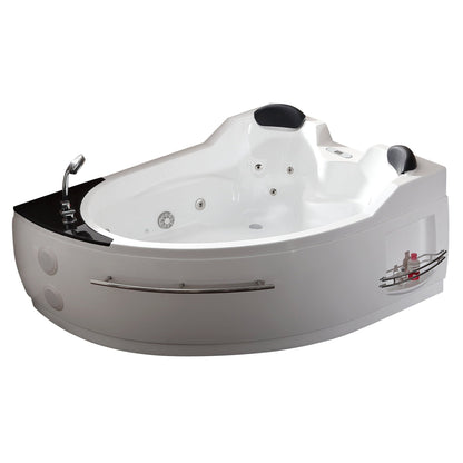 Eago Left Corner Whirlpool 5.5 ft Acrylic White Bathtub
