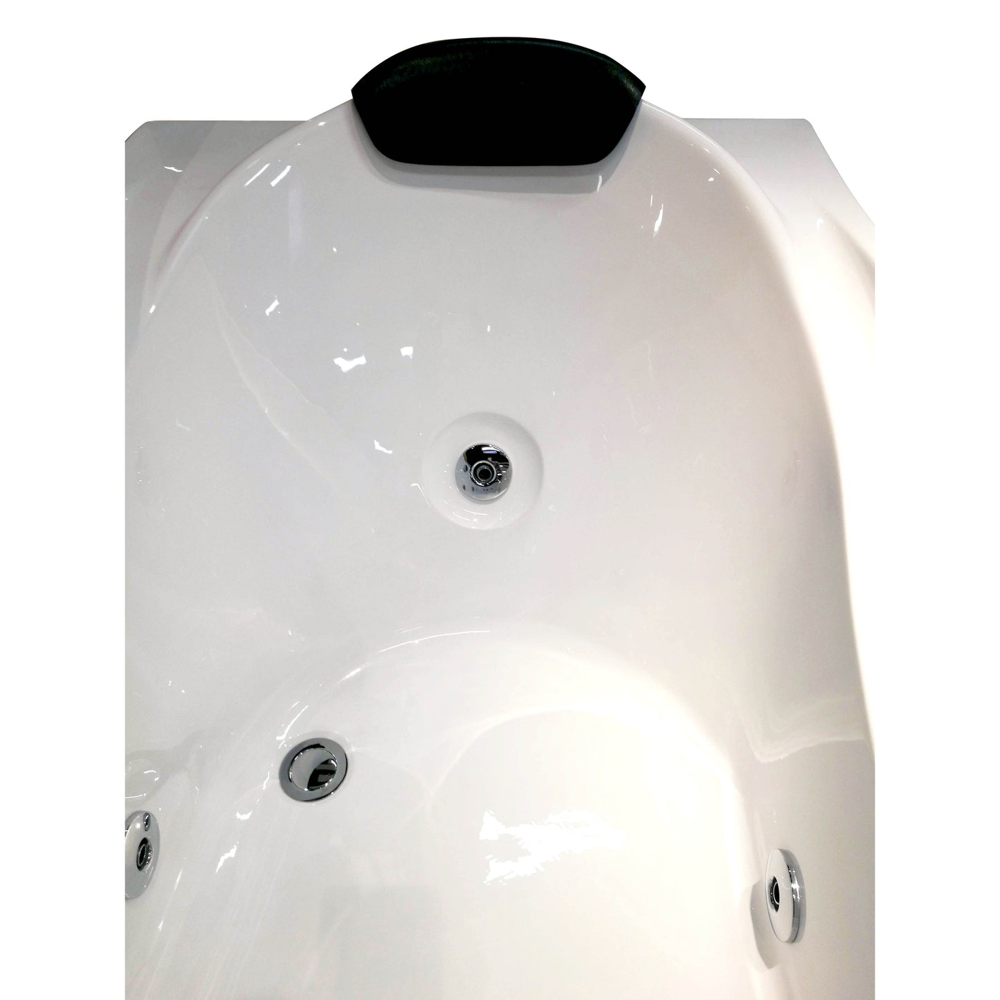 Eago Left Drain Whirlpool 6 ft Acrylic White Bathtub with Fixtures
