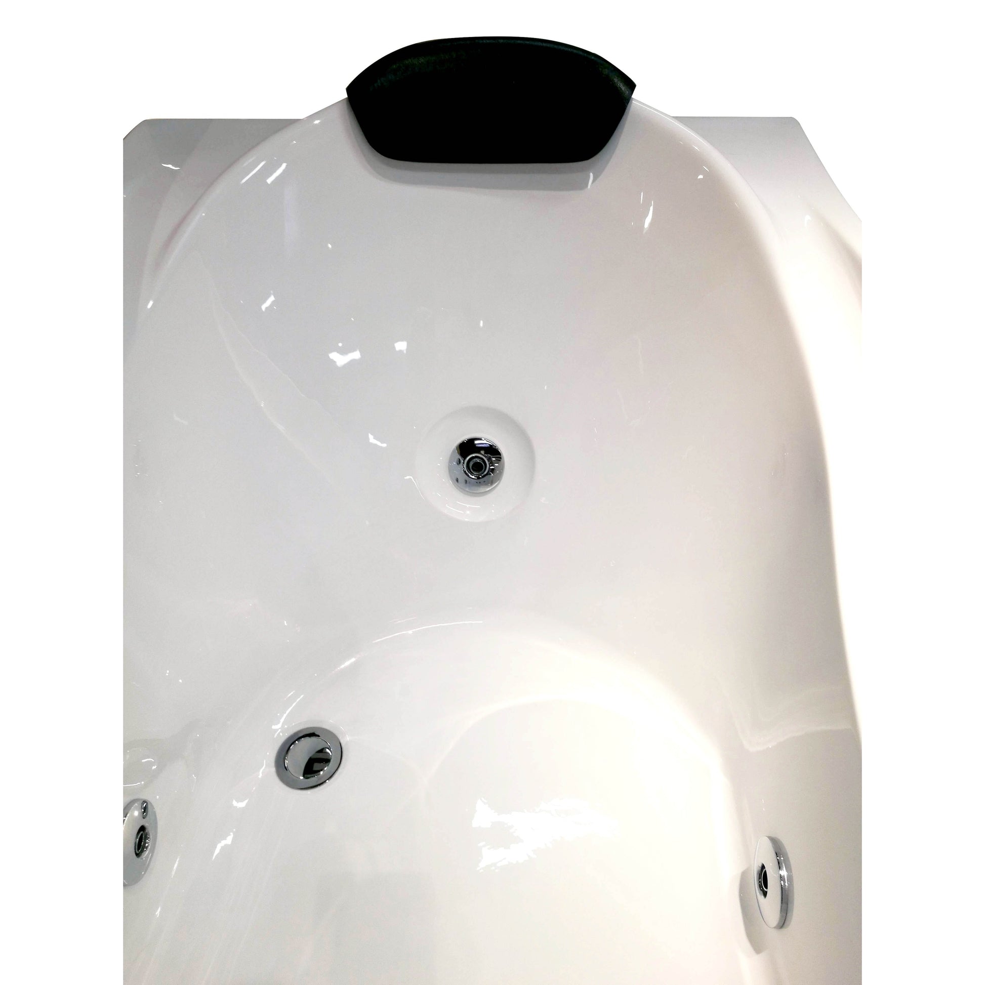 Eago Left Drain Whirlpool 6 ft Acrylic White Bathtub with Fixtures