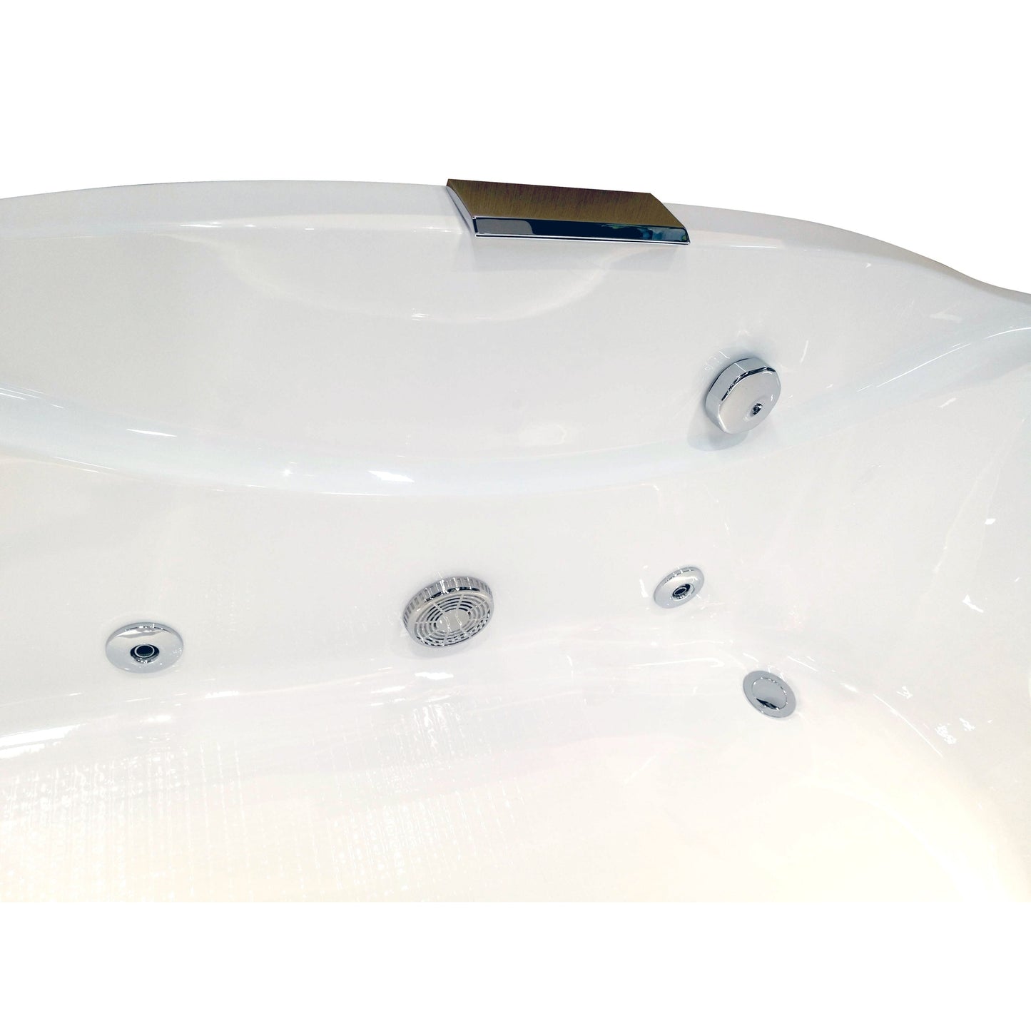 Eago Left Drain Whirlpool 6 ft Acrylic White Bathtub with Fixtures