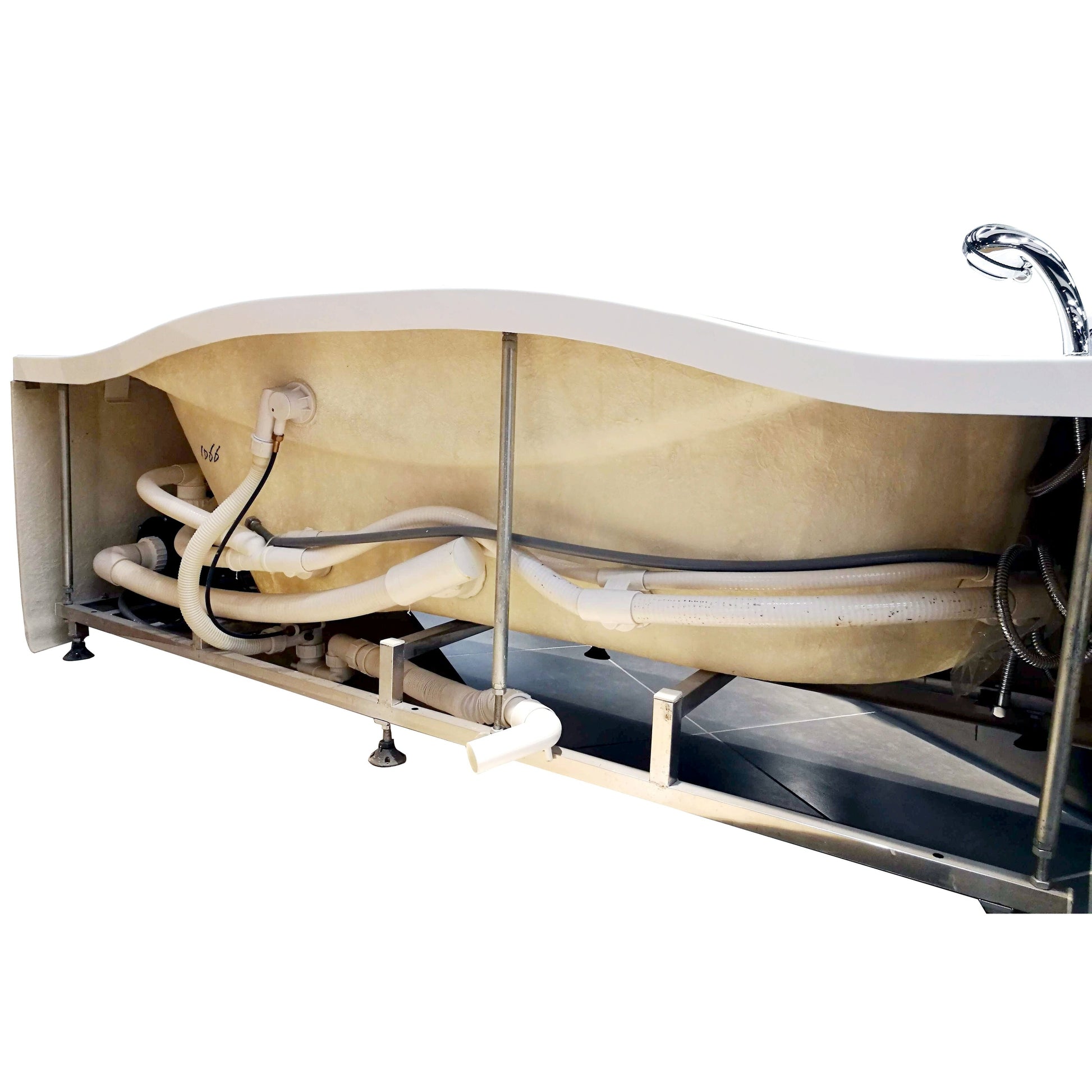 Eago Left Drain Whirlpool 6 ft Acrylic White Bathtub with Fixtures