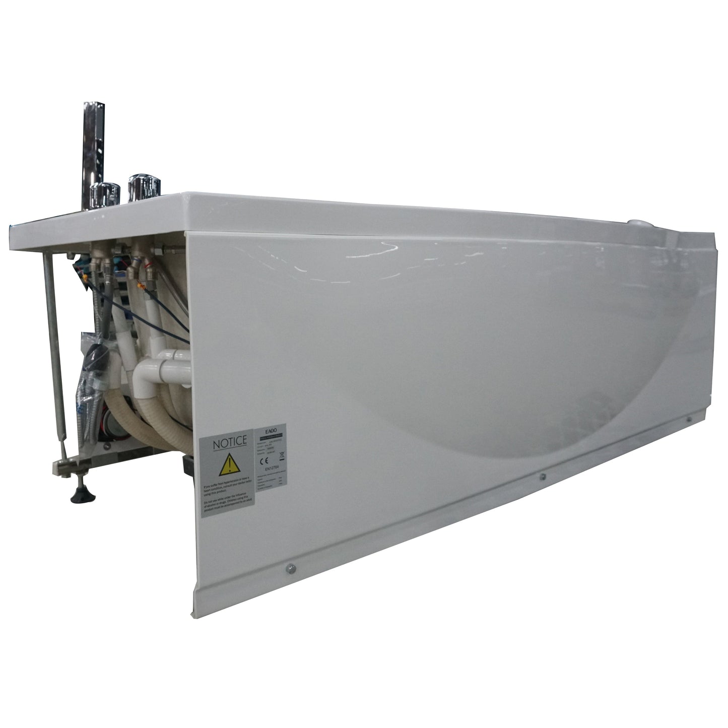 Eago Left Drain Whirlpool 6 ft Acrylic White Bathtub with Fixtures
