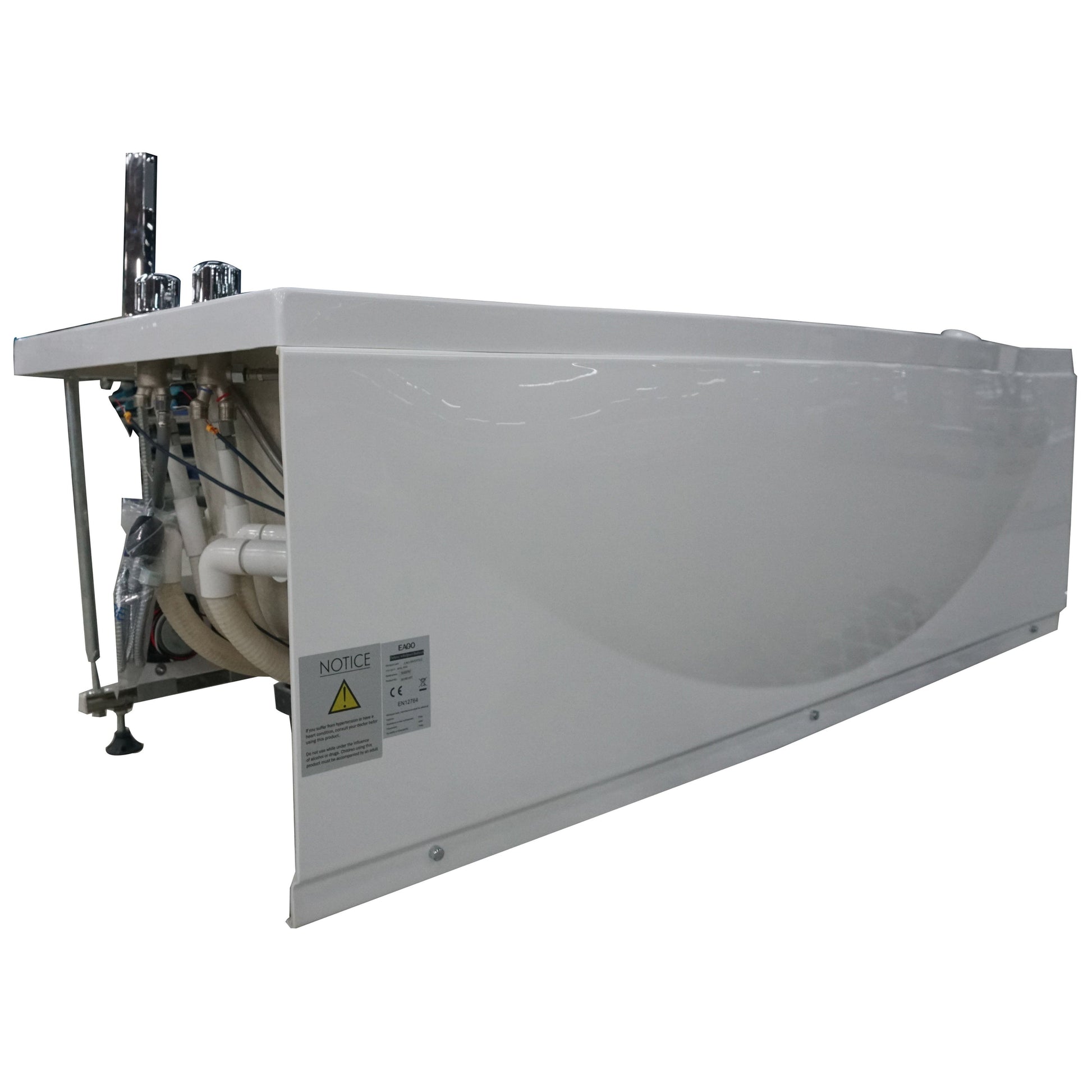 Eago Left Drain Whirlpool 6 ft Acrylic White Bathtub with Fixtures